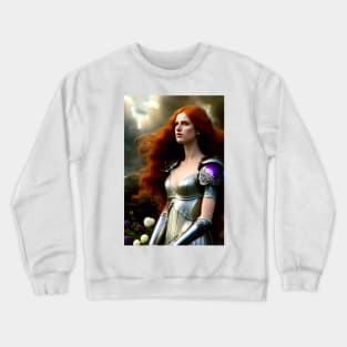 Lady Knight With Flowers Crewneck Sweatshirt